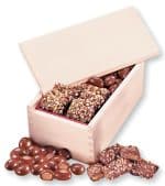 Custom Wooden Collector's Box w/English Butter Toffee & Chocolate Covered Almonds with your company logo - 1