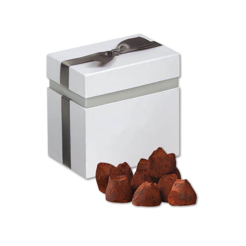 Custom Elegant Treats Gift Box w/Cocoa Dusted Truffles with your company logo - 1