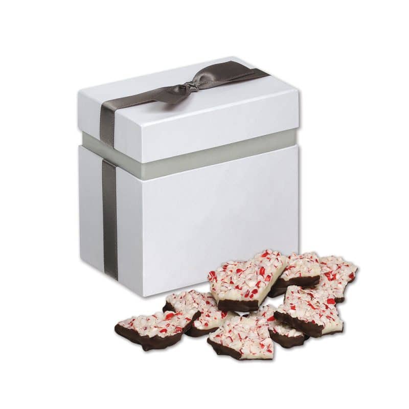 Custom Elegant Treats Gift Box w/Peppermint Bark with your company logo - 1