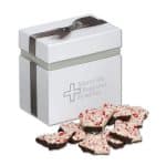 Custom Elegant Treats Gift Box w/Peppermint Bark with your company logo
