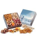 Custom Gift Box with Gourmet Treats with Blue Snowman Sleeve with your company logo - 1