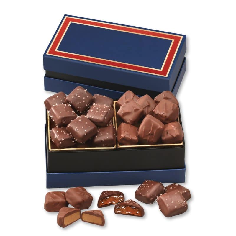 Custom Classic Selection with Chocolate Sea Salt Caramels & Peanut Butter Meltaways with your company logo - 1