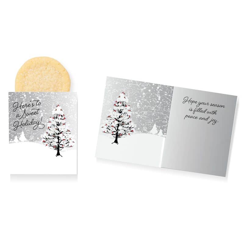 Custom One Color Foil-Stamped Stock Cardinals Design Mini Sweeter Card with Single Sugar Cookie with your company logo - 1