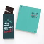 Custom One Color Foil-Stamped Stock Holiday Sentiment Sweeter Cards with Sea Salt Caramel Chocolate Bar with your company logo - 1