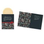 Custom One Color Foil-Stamped Stock Pine Boughs & Berries Design Mini Sweeter Card with Single Sugar Cookie with your company logo - 1