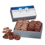 Custom Bow Gift Box w/Toffee & Pecan Clusters with your company logo - 1
