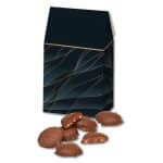 Custom Navy & Gold Gable Top Gift Box w/Caramel Pecan Clusters with your company logo - 1