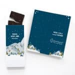 Custom One Color Foil-Stamped Stock Holiday Sentiment Sweeter Cards with Sea Salt Caramel Chocolate Bar with your company logo