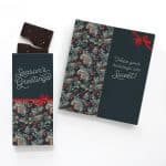 Custom One Color Foil-Stamped Stock Pine Boughs & Berries Sweeter Cards with Sea Salt Caramel Chocolate Bar with your company logo - 1