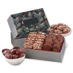 Custom Pine Boughs & Berries Sleeve Gift Box w/Toffee & Pecan Clusters with your company logo - 1