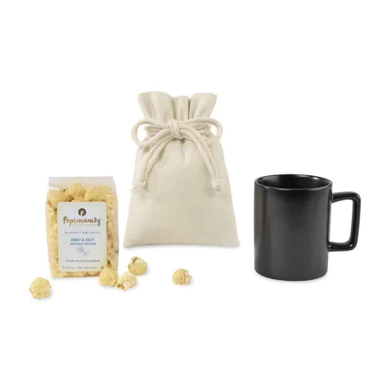 Custom Poppinsanity Artisanal Popcorn Mug Stuffer - Matte Black with your company logo - 1