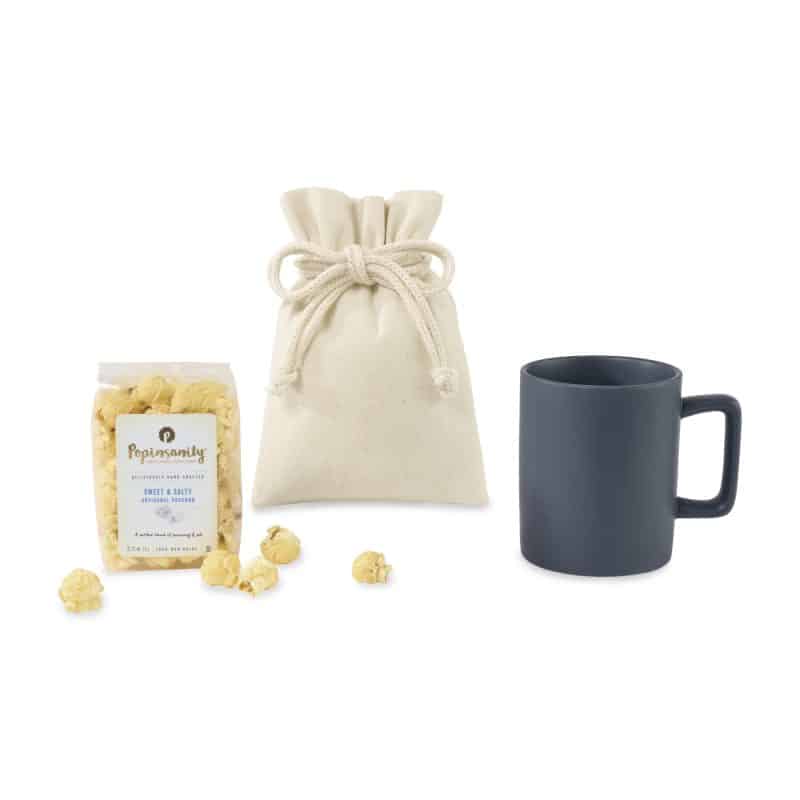 Custom Poppinsanity Artisanal Popcorn Mug Stuffer - Matte Navy with your company logo - 1