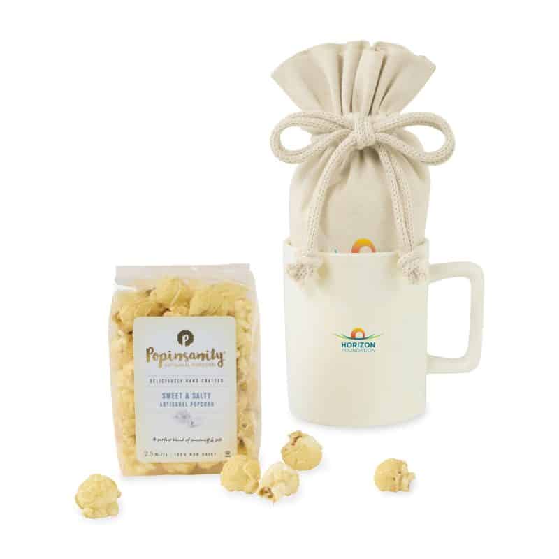 Custom Poppinsanity Artisanal Popcorn Mug Stuffer - Matte White with your company logo - 2