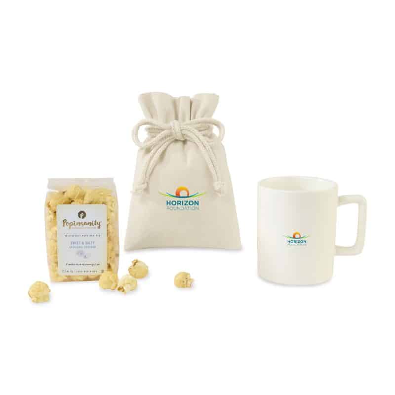 Custom Poppinsanity Artisanal Popcorn Mug Stuffer - Matte White with your company logo