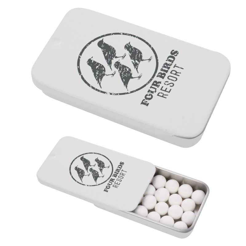 Custom Signature Peppermints In Slider Tin with your company logo - 2