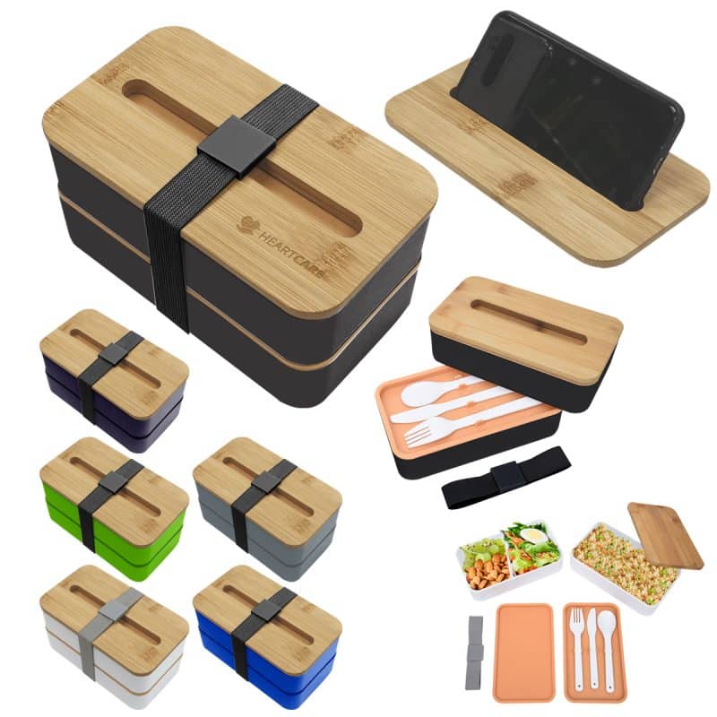 Custom Stackable Bento Box With Phone Stand with your company logo