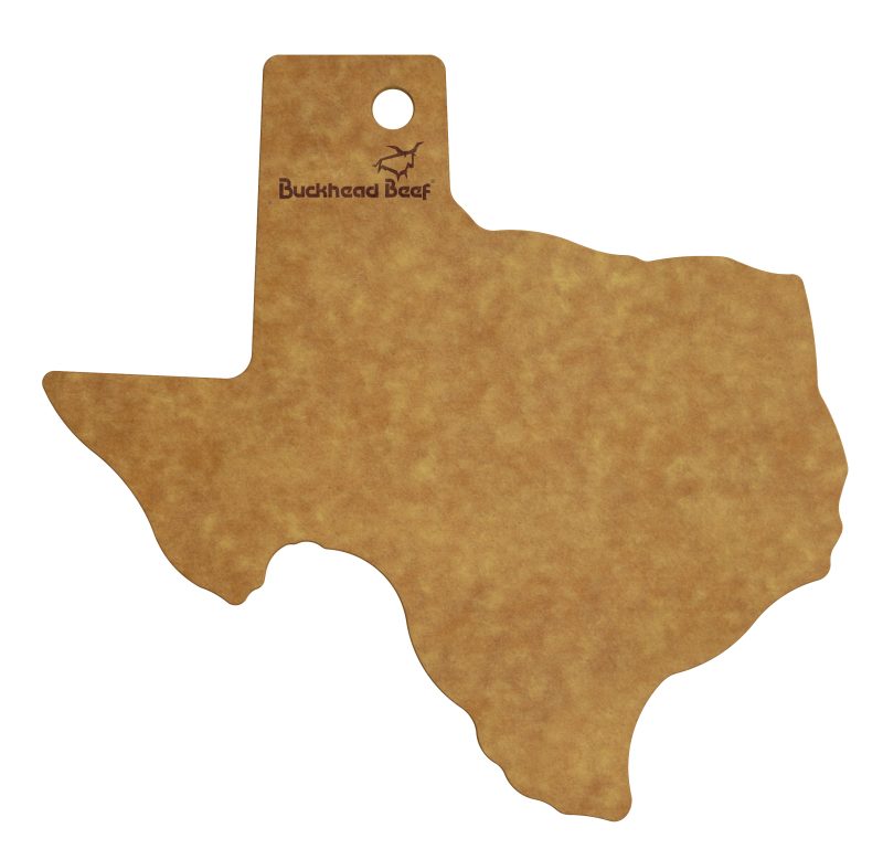 Custom 13 3/8" Vellum™ Texas Shaped Wood Paper Composite Serving & Cutting Board with your company logo