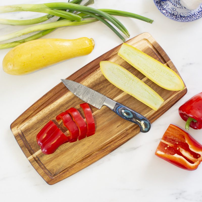 Custom 14" TB Home® Acacia Wood Serving & Cutting Board w/Juice Groove with your company logo - 1