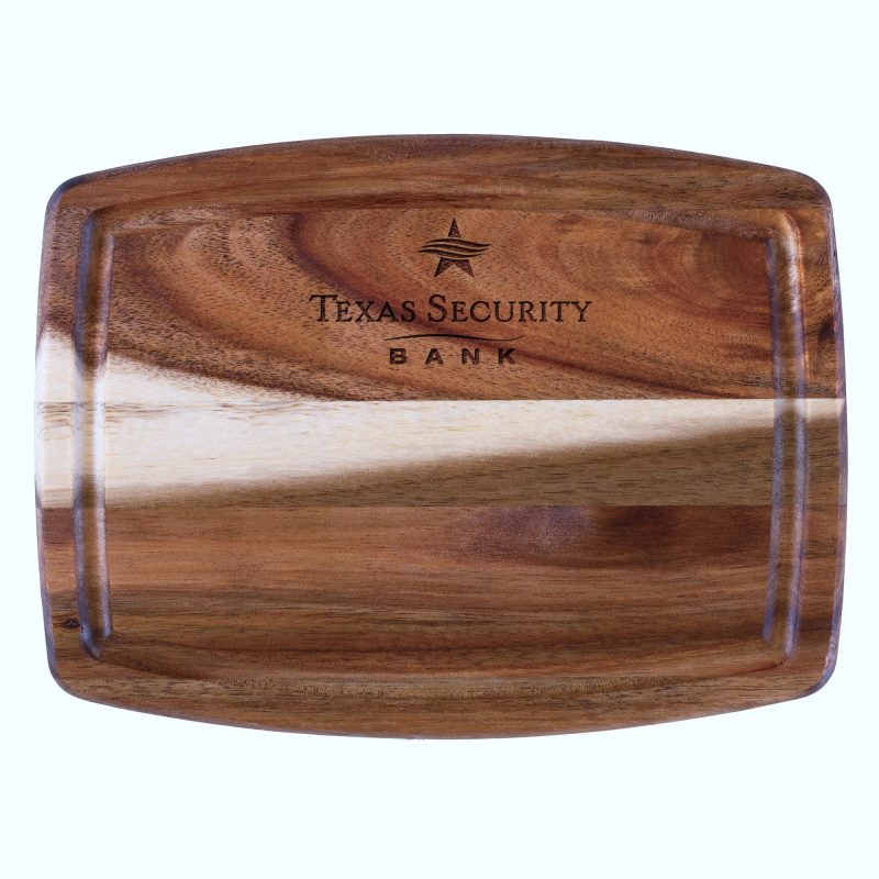 Custom 8" TB Home® Acacia Wood Serving & Cutting Board w/Juice Groove with your company logo