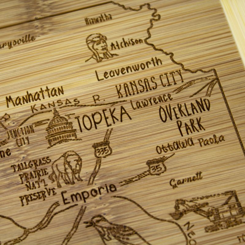 Custom A Slice of Life Kansas Serving & Cutting Board with your company logo - 3