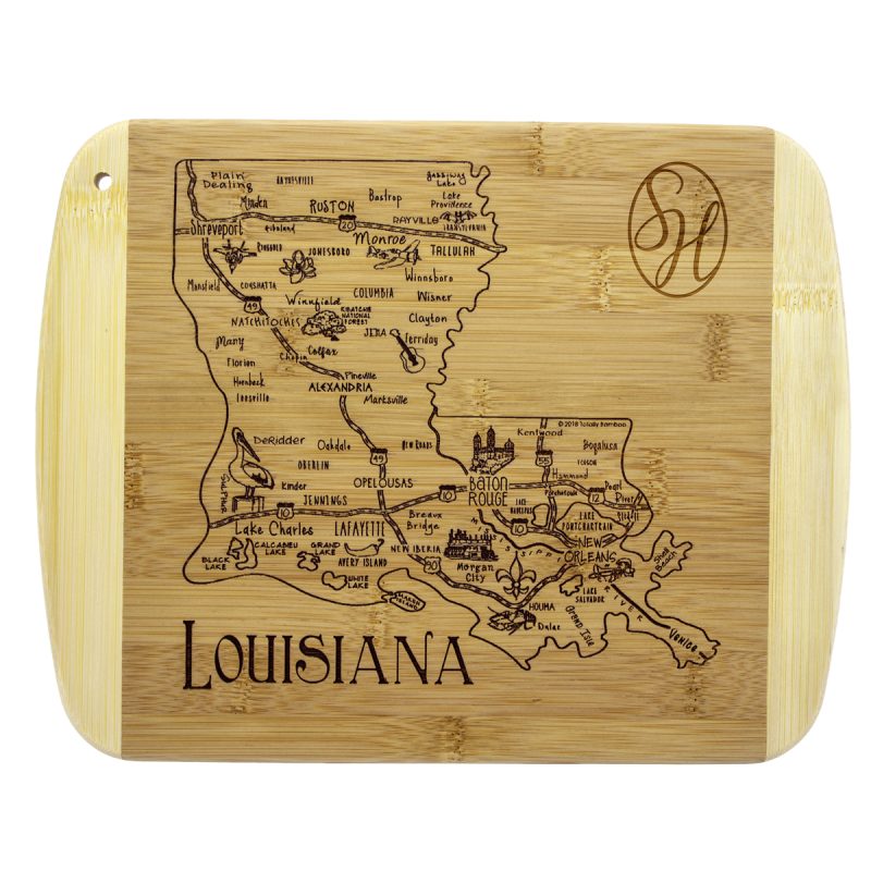 Custom A Slice of Life Louisiana Serving & Cutting Board with your company logo