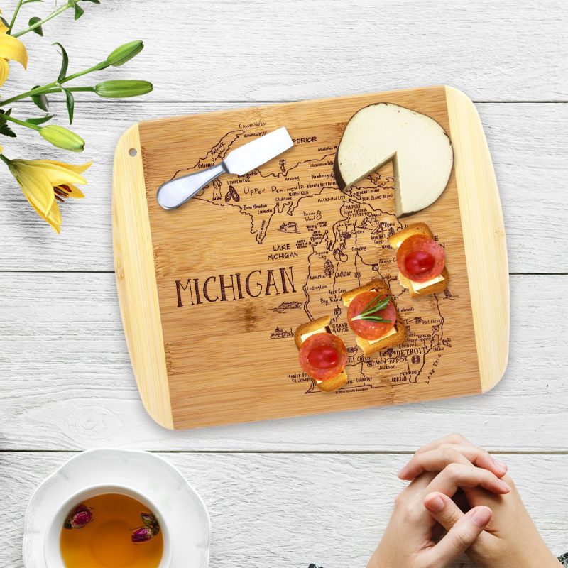 Custom A Slice of Life Michigan Serving & Cutting Board with your company logo - 1