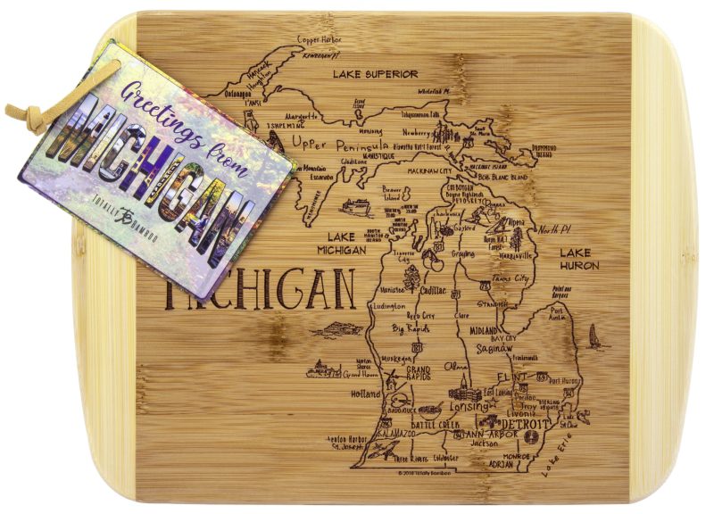 Custom A Slice of Life Michigan Serving & Cutting Board with your company logo - 4