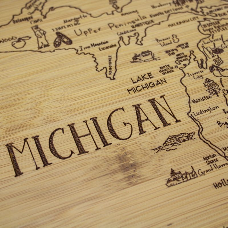 Custom A Slice of Life Michigan Serving & Cutting Board with your company logo - 5