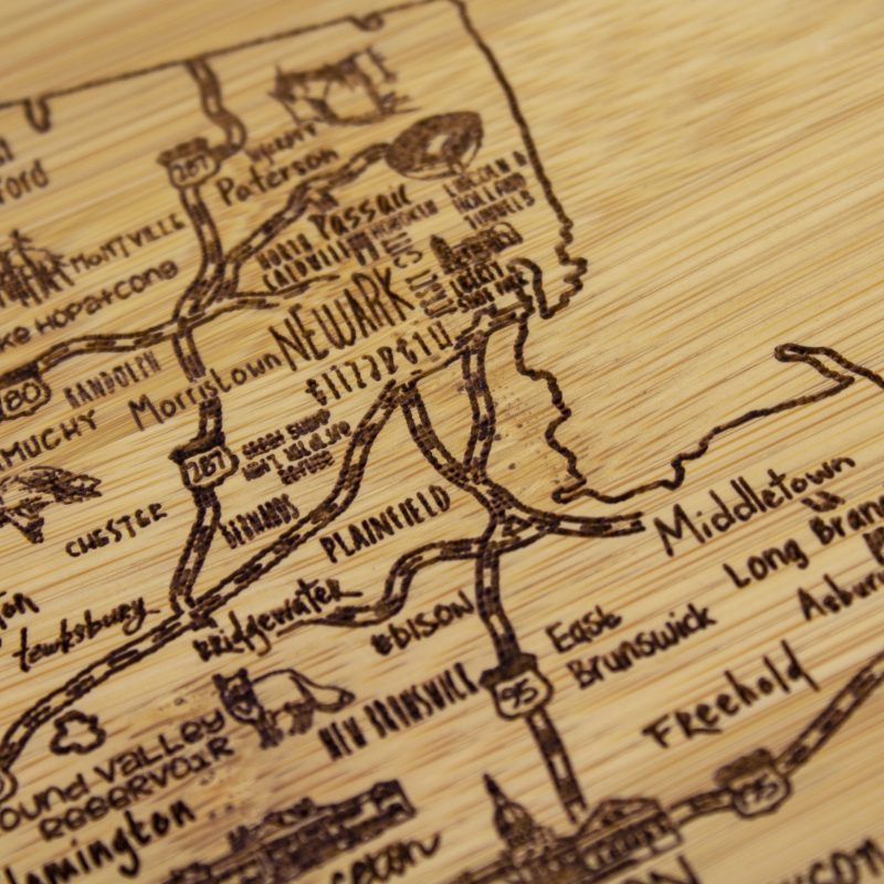 Custom A Slice of Life New Jersey Serving & Cutting Board with your company logo - 4