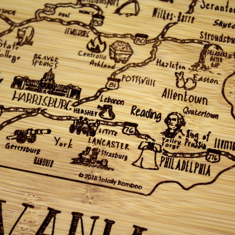 Custom A Slice of Life Pennsylvania Serving & Cutting Board with your company logo - 3