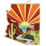 Custom Arizona State Shaped Cutting & Serving Board w/Artwork by Summer Stokes with your company logo
