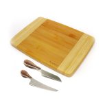 Custom BergHoff Bamboo 3Pc Two-Toned Board Set/Aaron Probyn Cheese Knives with your company logo