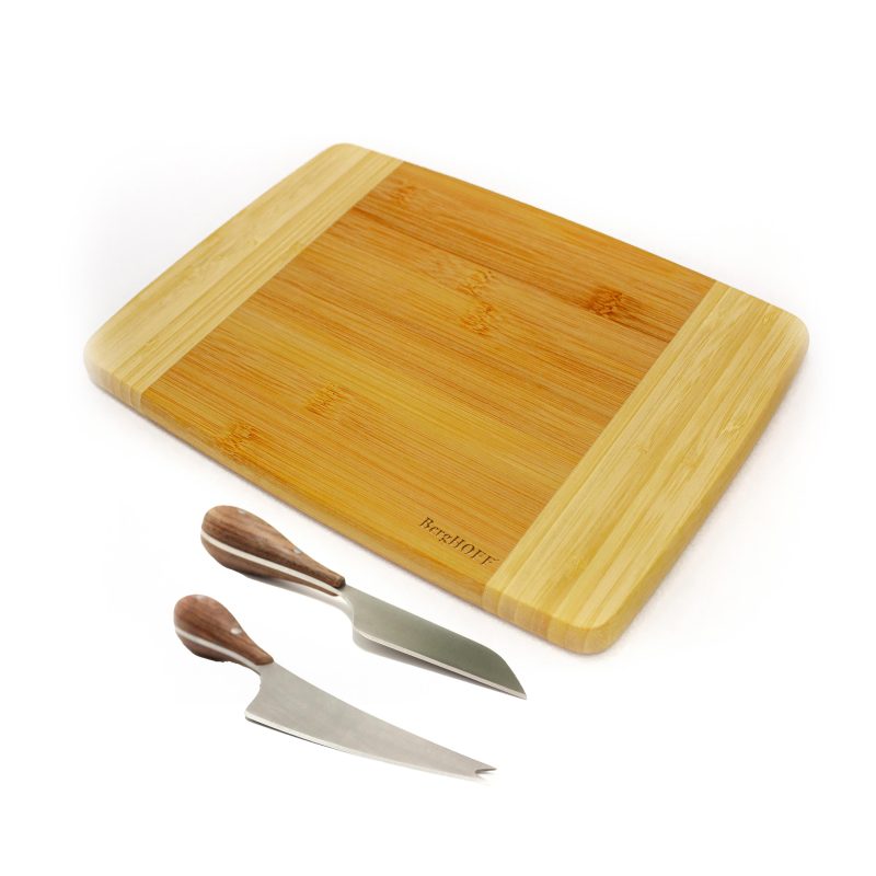Custom BergHoff Bamboo 3Pc Two-Toned Board Set/Aaron Probyn Cheese Knives with your company logo