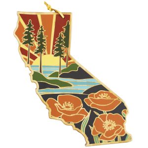 Custom California State Shaped Cutting & Serving Board w/Artwork by Summer Stokes with your company logo
