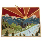 Custom Colorado State Shaped Cutting & Serving Board w/Artwork by Summer Stokes with your company logo