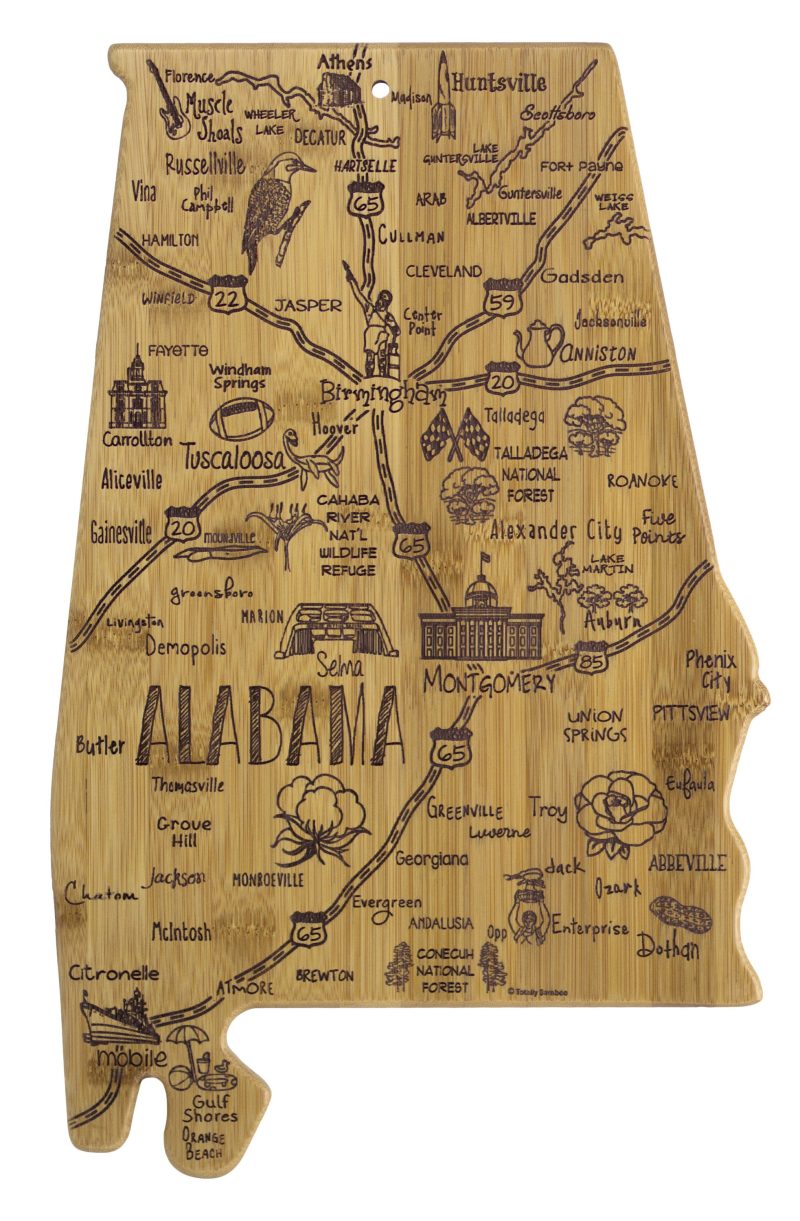Custom Destination Alabama Cutting & Serving Board with your company logo