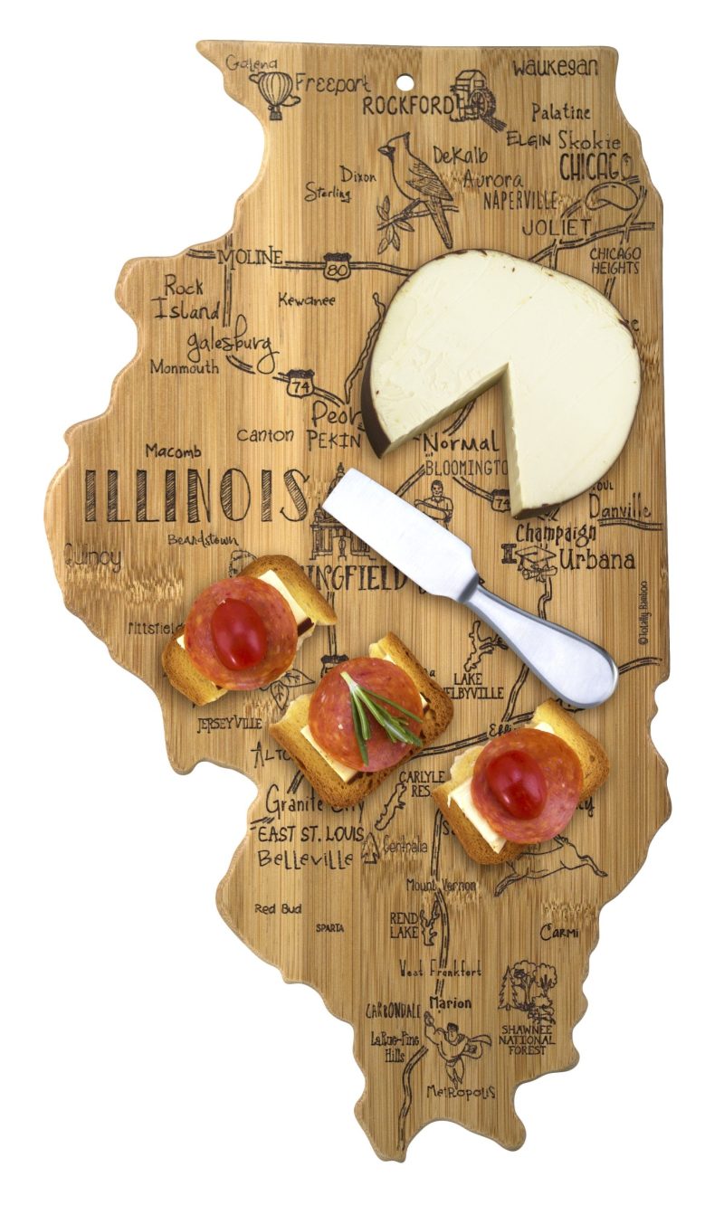 Custom Destination Illinois Cutting & Serving Board with your company logo - 2