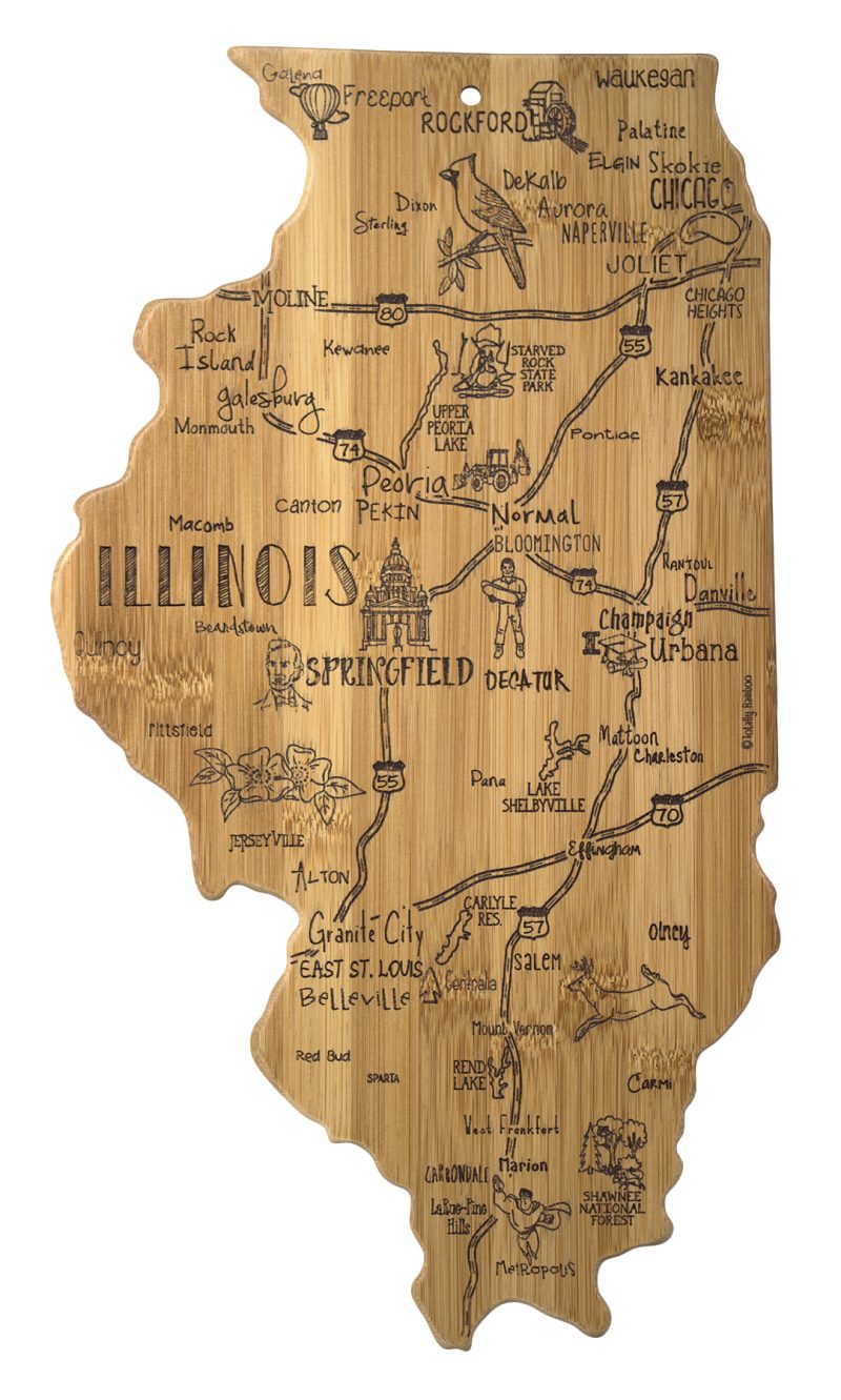 Custom Destination Illinois Cutting & Serving Board with your company logo
