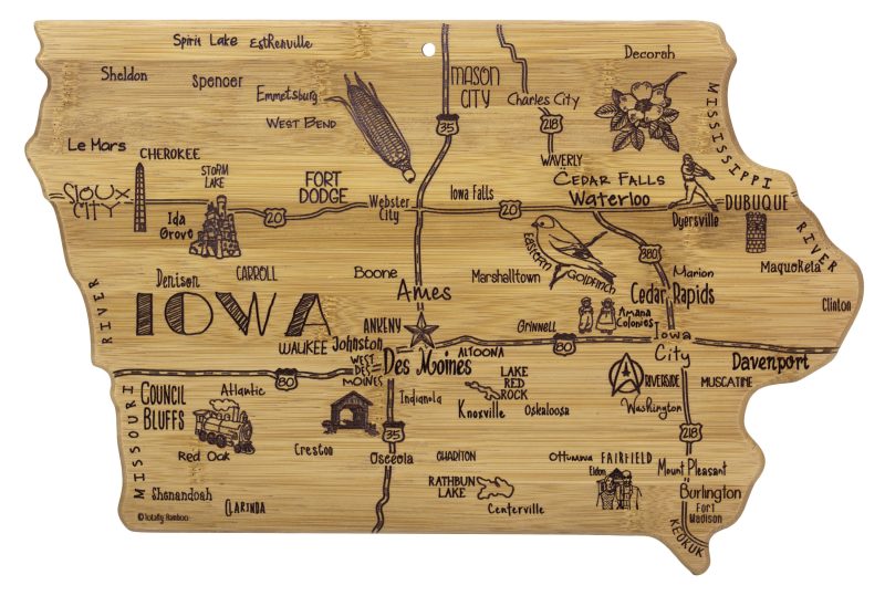 Destination-Iowa-Cutting-Serving-Board-20-8123 Custom Destination Iowa Cutting & Serving Board with your company logo