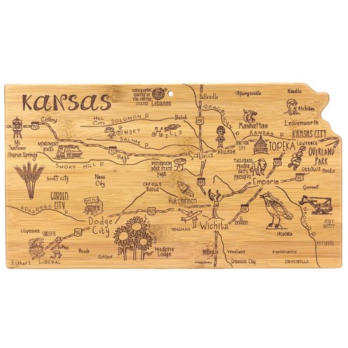 Destination-Kansas-Cutting-Serving-Board-20-8132 Custom Destination Kansas Cutting & Serving Board with your company logo