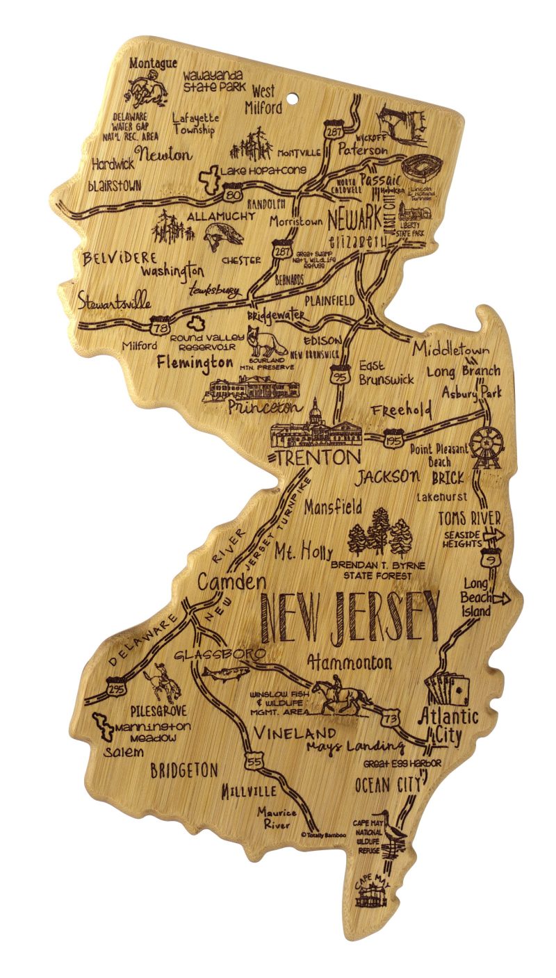 Custom Destination New Jersey Cutting & Serving Board with your company logo