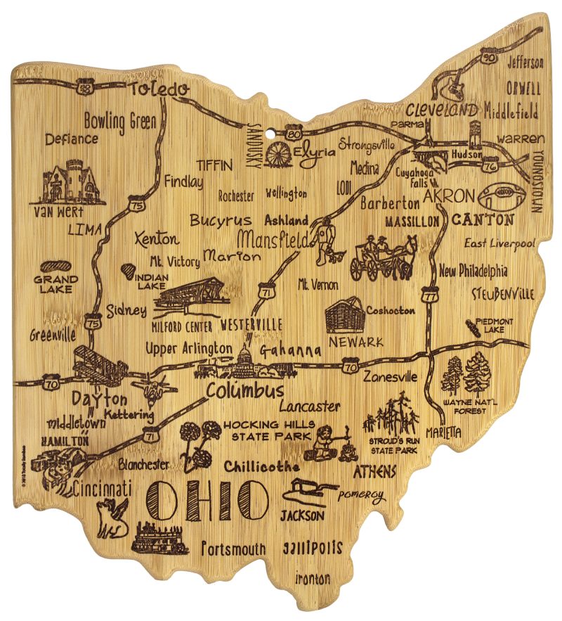 Custom Destination Ohio Cutting & Serving Board with your company logo