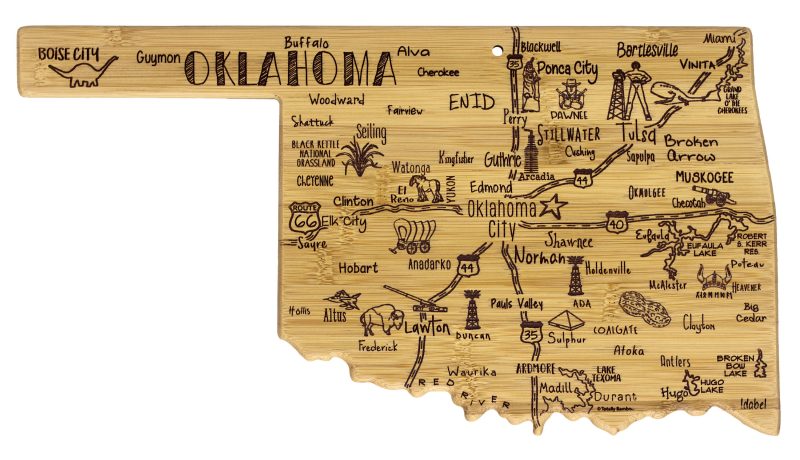 Destination-Oklahoma-Cutting-Serving-Board-20-8071 Custom Destination Oklahoma Cutting & Serving Board with your company logo