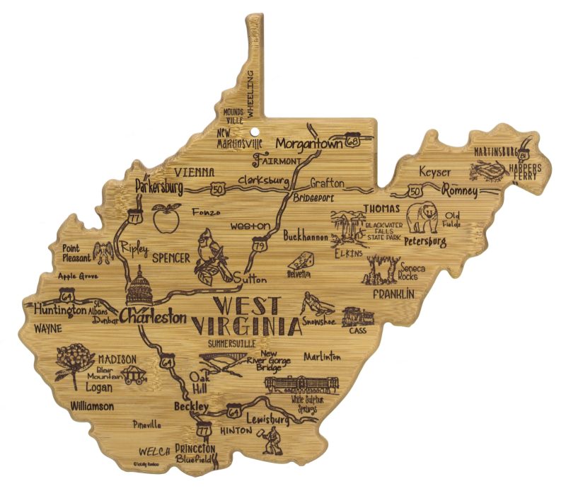 Custom Destination West Virginia Cutting & Serving Board with your company logo