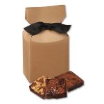 Custom Gourmet Brownies in Kraft Premium Delights Gift Box with your company logo - 1