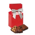 Custom Gourmet Brownies in Red Premium Delights Gift Box with your company logo - 1