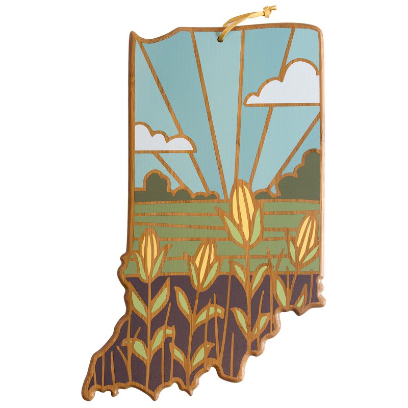 Indiana-State-Shaped-Serving-Cutting-Board-wArtwork-by-Summer-Stokes-27-9415 Custom Indiana State Shaped Serving & Cutting Board w/Artwork by Summer Stokes with your company logo