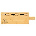 Custom Long Charcuterie Board w/ Utensils with your company logo - 2