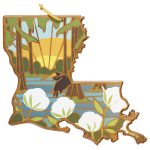 Custom Louisiana State Shaped Serving & Cutting Board w/Artwork by Summer Stokes with your company logo