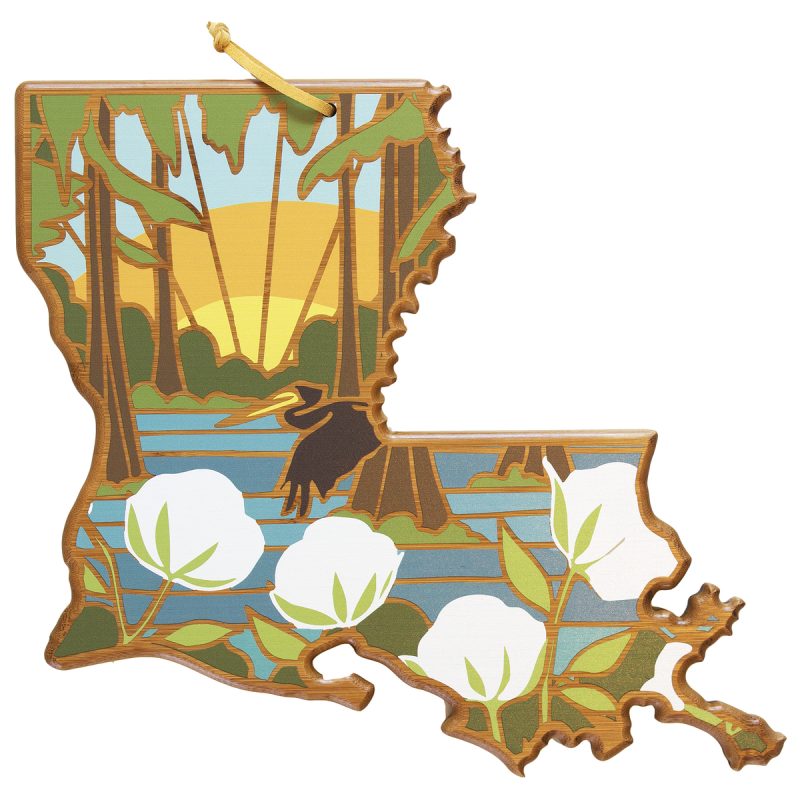 Louisiana-State-Shaped-Serving-Cutting-Board-wArtwork-by-Summer-Stokes-27-9422 Custom Louisiana State Shaped Serving & Cutting Board w/Artwork by Summer Stokes with your company logo